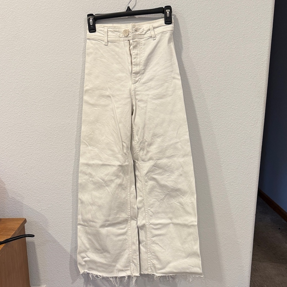 Zara Cream Denim Trousers